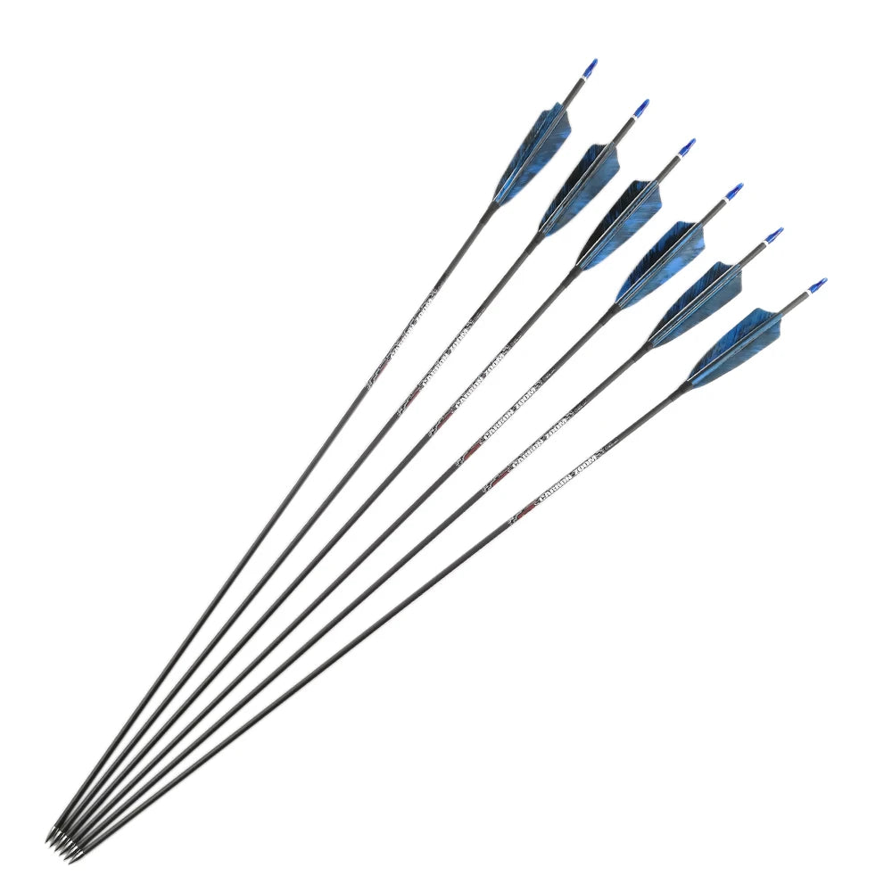 Archery Carbon Arrows Spine Shafts Turkey Feather Compound