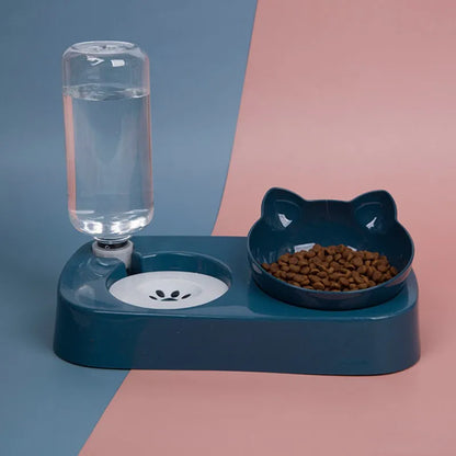 Pet Cat Bowl Automatic Feeder Water Dispenser Dog Cat Food Bowl