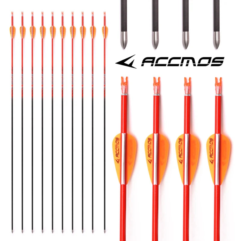 Hottest 2 Color Pure Carbon Arrow Spine 400-1000 ID 4.2mm Archery Orange