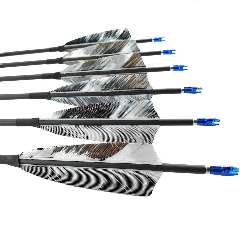 Archery Carbon Arrows Spine Shafts Turkey Feather Compound