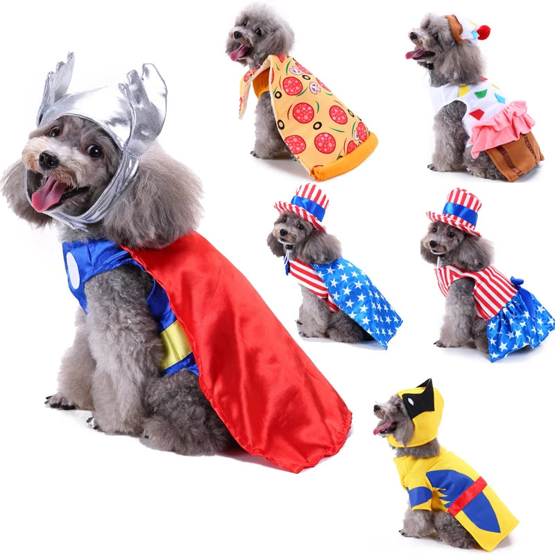 Halloween XMAS Cosplay Pet Cat Dress Up Clothes For Dog Costume