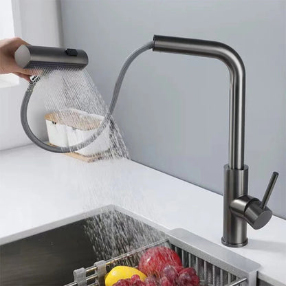 YCRAYS Smart Touch Control 3 Mode Kitchen Faucet Black Waterfall Crane Brushed Nickel