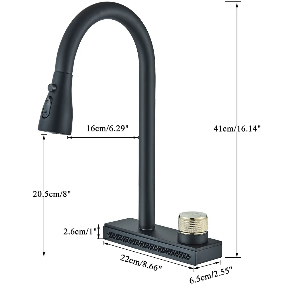 Rainfall Kitchen Faucet Flexible Pull Out 3 Way Nozzle Gourmet Kitchen