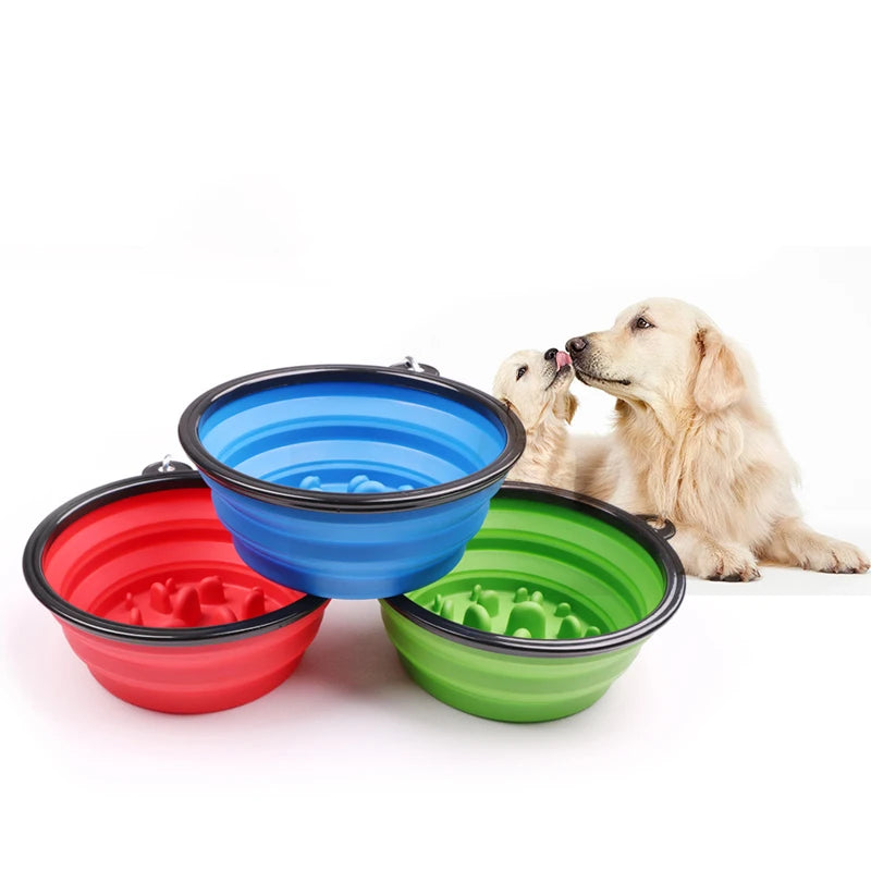 Pet Slow Food Bowl Dog and Cat Anti-choking Feeder Outdoor Travel