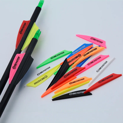 BICASTER 1.75" Vanes Fletchings Archery Arrow Plastic Fletch  9 Colors for Choice-100pcs