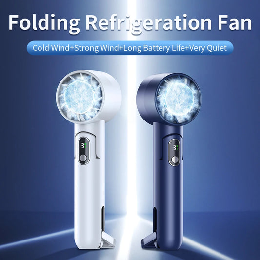 Portable Electric Fan Semiconductor Refrigeration Handheld Fan 4000mAh