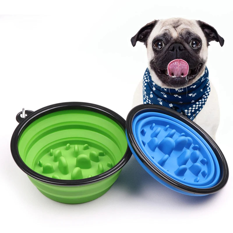 Pet Slow Food Bowl Dog and Cat Anti-choking Feeder Outdoor Travel