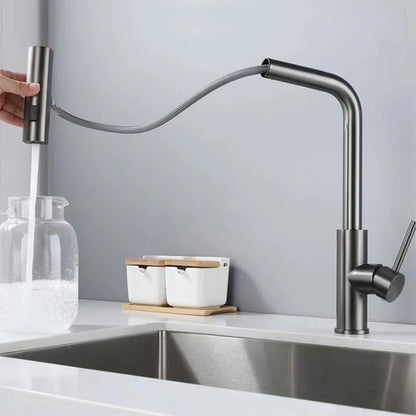 YCRAYS Smart Touch Control 3 Mode Kitchen Faucet Black Waterfall Crane Brushed Nickel