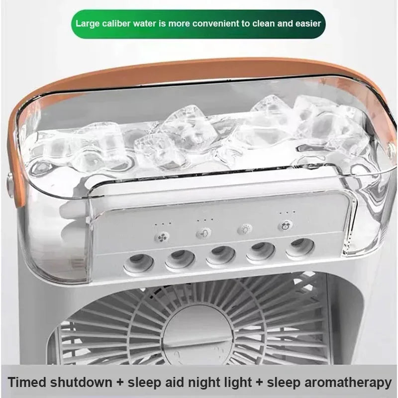 Portable Fan Air Conditioners USB Electric Fan LED Night Light Water