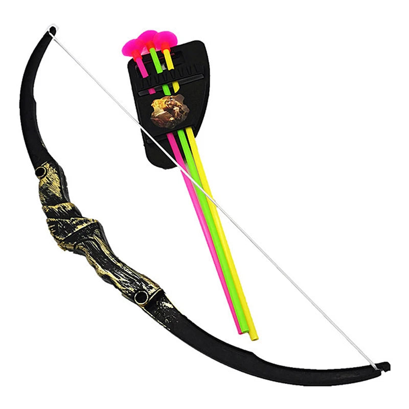 34cm Funny Outdoor Sports Archery Toy Bow With 4Pcs Soft Arrows