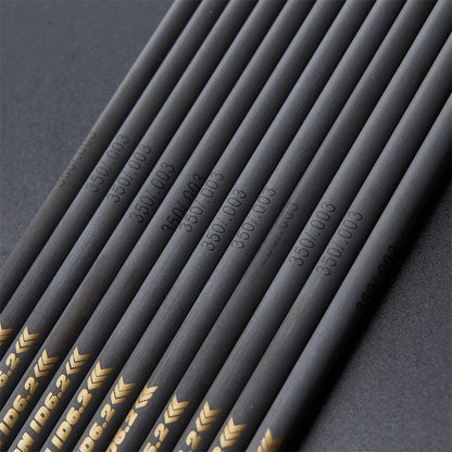 Pure Carbon Arrow Shafts for Archery and Hunting 12pcs 31/33inch ID6.2 for DIY Arrows