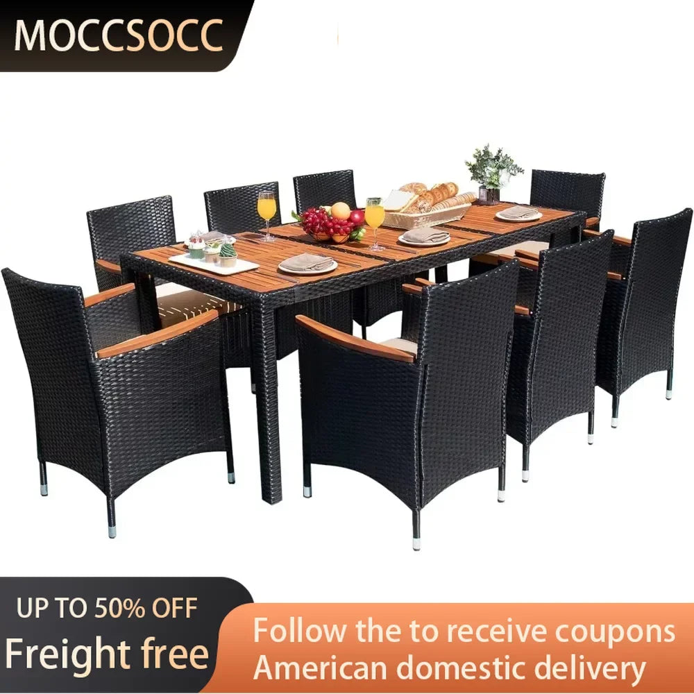 Garden Lounge Set Garden Sets Furniture Deck (Black) Freight Free Dinning