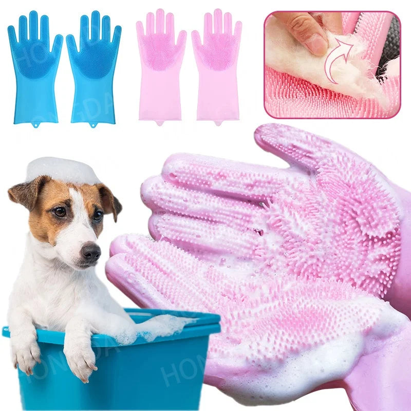 General Silicone Pet Bath Massage Gloves, Hair Removal Bath