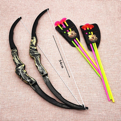 34cm Funny Outdoor Sports Archery Toy Bow With 4Pcs Soft Arrows