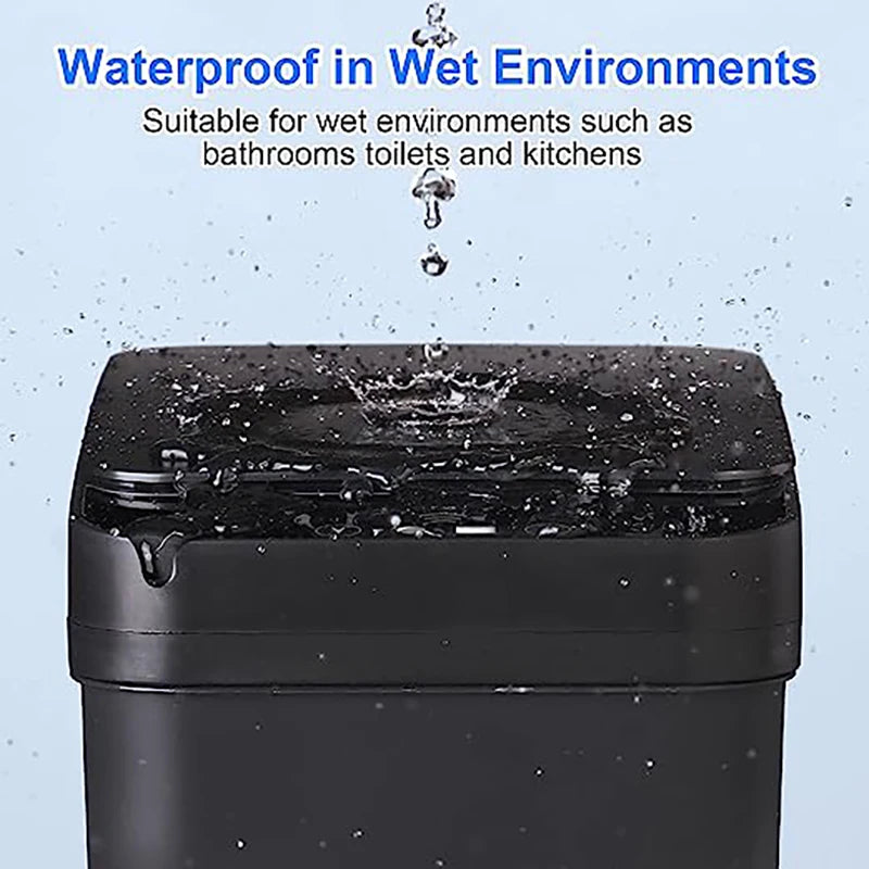 12L Smart Trash Can Waterproof Automatic Sensor Garbage Can For Bathroom