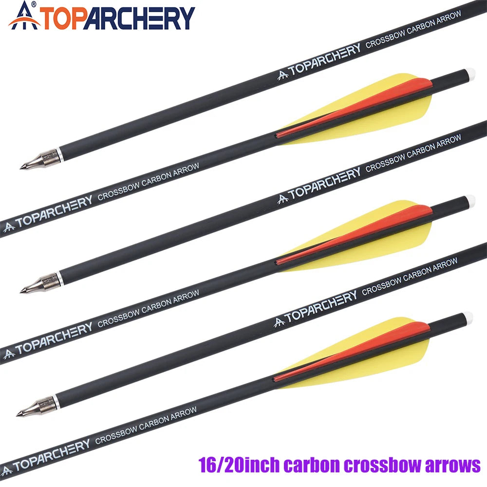 Toparchery 16/20" Mixed Carbon Crossbow Arrows ID7.6 OD8.8 AMO514