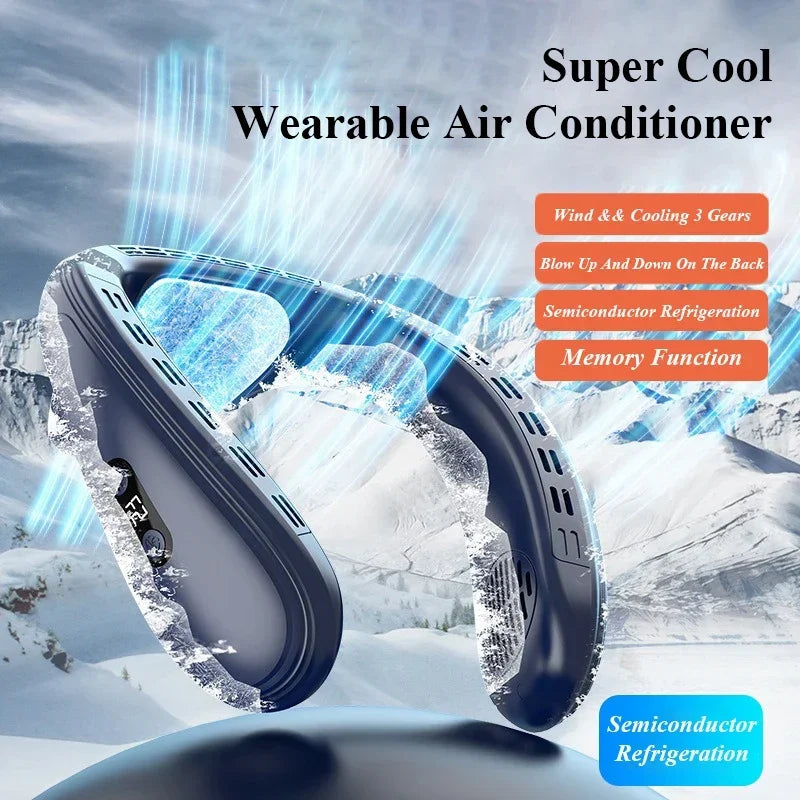 New Neck Air Conditioner Portable Neck Fan Rechargeable Semiconductor