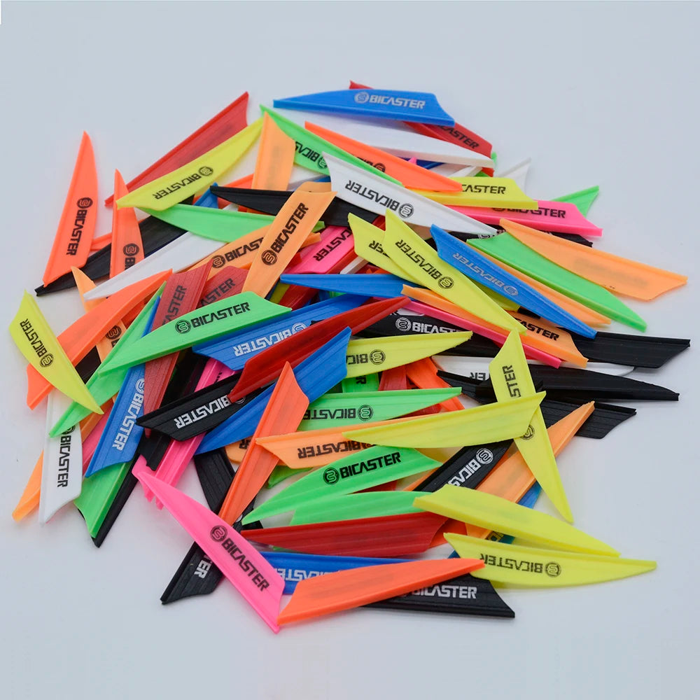 BICASTER 1.75" Vanes Fletchings Archery Arrow Plastic Fletch  9 Colors for Choice-100pcs