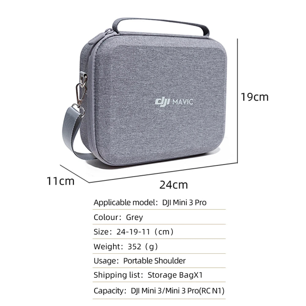 Portable Mini 3 Carrying Case Hard EVA Storage Shoulder Bag Remote Controller