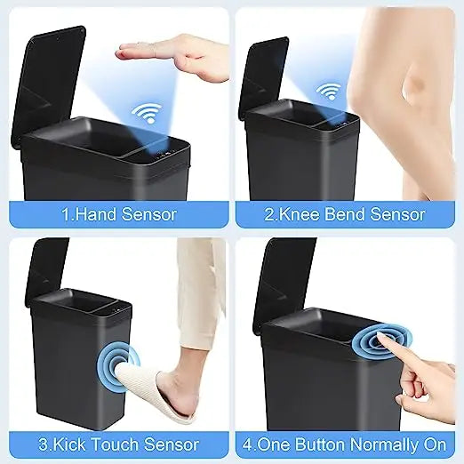 12L Smart Trash Can Waterproof Automatic Sensor Garbage Can For Bathroom