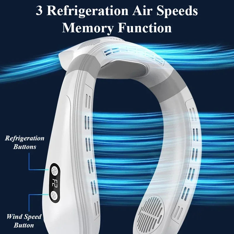 New Neck Air Conditioner Portable Neck Fan Rechargeable Semiconductor