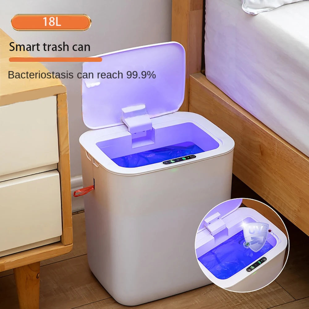 18L Smart Sensor Trash Can Bathroom Kitchen Toilet Automatic Trash