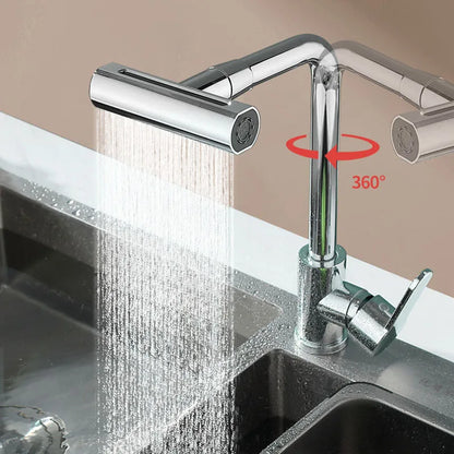 4 Modes Stainless Steel Kitchen Faucet Waterfall Stream Sprayer Hot Cold Water Mixer Sink