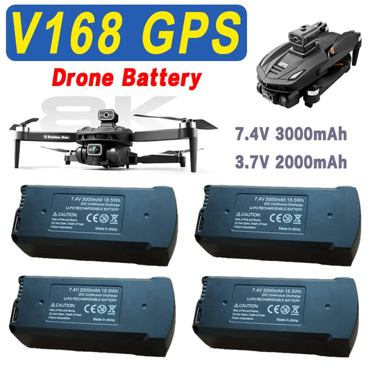 Original V168 GPS Drone Battery 7.4V 3000mAh RC Quadcopter