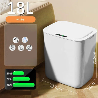 18L Smart Sensor Trash Can Bathroom Kitchen Toilet Automatic Trash