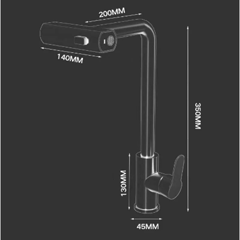 3 Mode Kitchen Faucets Pull Out Rotation Waterfall Stream Sprayer Head Sink Mixer