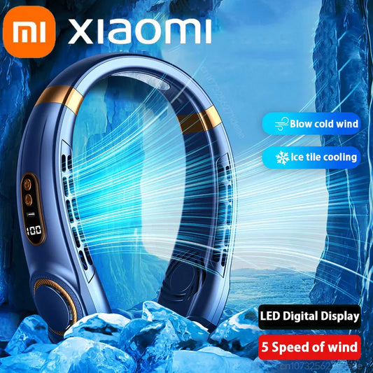 Xiaomi MIJIA Portable Neck Fan USB Handheld Mute LED Digital